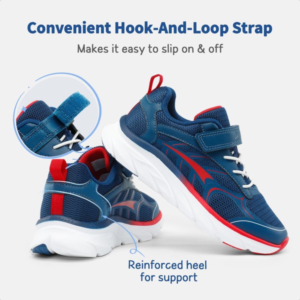 [EZ-Ons EZ-Plays] Kids Breathable Running Shoes - NAVY-RED - 3